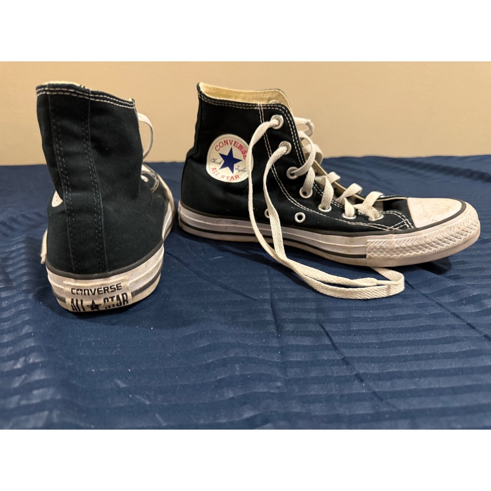 Converse Chuck Taylor All Star High Top Black Canvas Sneakers Mens 6 Womens 8